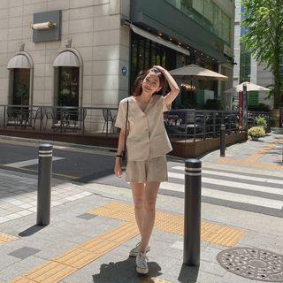 Linen Lapelless Blazer