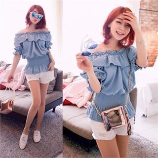 Off-shoulder Smocked Top