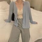 Padded Lace Bralette / Cardigan / Zip-hem Sweatpants