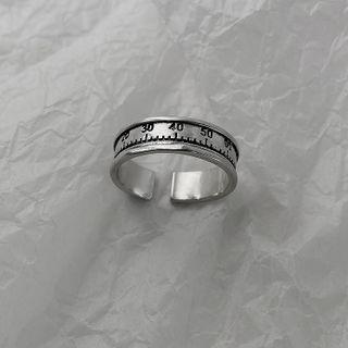 Measuring Tape Open Ring Silver - One Size