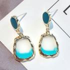 Geometric Drop Earring A229 - 1 Pair - Blue & White & Light Blue - One Size