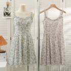 Sleeveless Ruffle-trim Floral Mini Dress