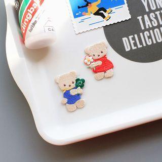 Bear Embroidered Applique Patch / Brooch