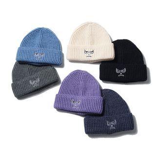 Cartoon Embroidered Knit Beanie