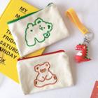 Embroidered Bear Coin Purse