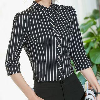 Elbow-sleeve Striped Shirt / Skirt / Dress Pants
