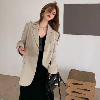 Loose-fit Blazer / Knit Striped Dress