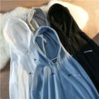 Long-sleeve Zip-up Lettering Hoodie