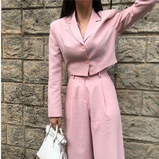 Cropped Blazer / Wide-leg Dress Pants