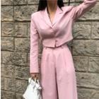 Cropped Blazer / Wide-leg Dress Pants