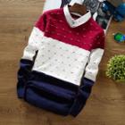Collared Color Block Sweater