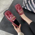 Chained Square Toe Platform Loafers