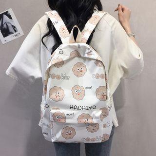 Cartoon Cookie Print Nylon Backpack