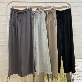 Drawstring-cuff Wide-leg Pants