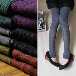 Cable Knit Stirrup Tights