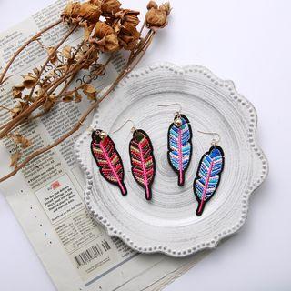 Leaf Embroidered Earring