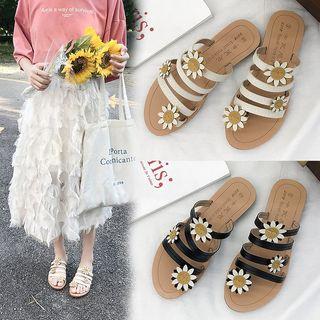 Flower Toe-loop Slide Sandals
