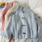 Toggle Collared Cable-knit Cardigan In 5 Colors