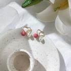 Alloy Heart Faux Pearl Earring 1 Pair - 925 Silver - One Size