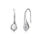 925 Sterling Silver Elegant Water Drop Earrings With Austrian Element Crystal Silver - One Size