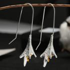 Metal Flower Hook Earring 6510 - 01 - Silver - One Size