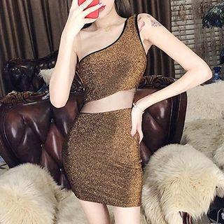 Single Shoulder Mini Bodycon Dress
