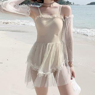 Set: Sequined Swimdress + Cover Up