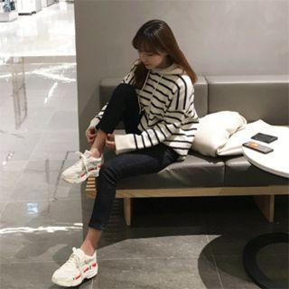 Stripe Wool Blend Hoodie