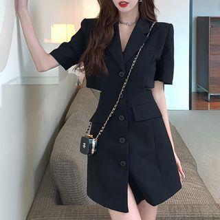 Short-sleeve Cutout Blazer Dress