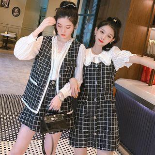 Plaid Vest / Wide-leg Shorts