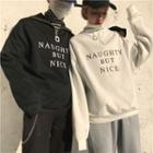 Couple Matching Lettering High-neck Pullover