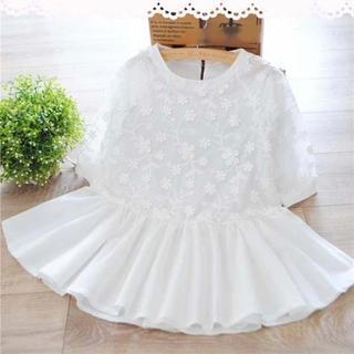 Short-sleeve Floral Embroidered Top