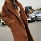 Double-breasted Fuax-fur Coat