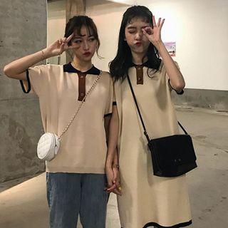 Short-sleeve Knit Polo Top / Knit Dress