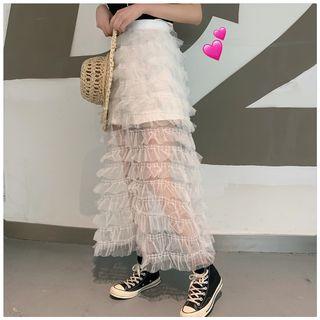 Mesh Layer Skirt Skirt - One Size