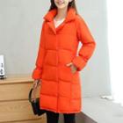 Notch Lapel Long Padded Coat