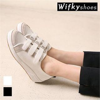 Faux-suede Trim Velcro Sneakers