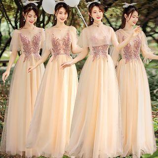 Embroidered Bridesmaid Evening Gown