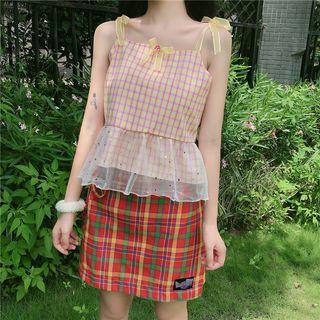 Check Camisole Top Plaid - Yellow - One Size