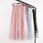Overlay A-line Midi Skirt
