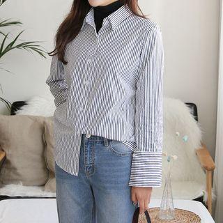 Button-cuff Slim-fit Striped Shirt