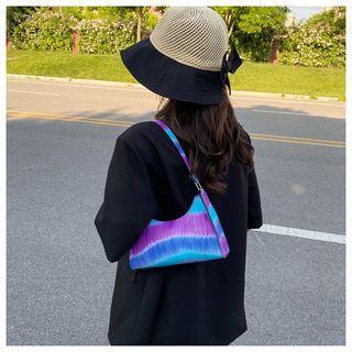 Color Block Faux Leather Hobo Bag