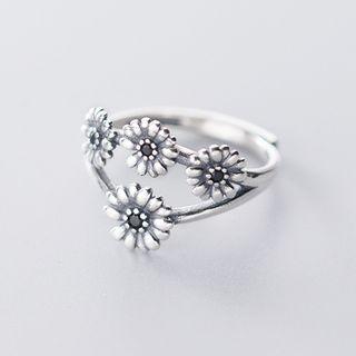 925 Sterling Silver Daisy Open Ring 925 Sterling Silver Daisy Open Ring - One Size