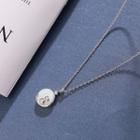 925 Sterling Silver Shell Moon & Cat Pendant Necklace 925 Sterling Silver - Shell Moon & Cat Pendant Necklace - One Size