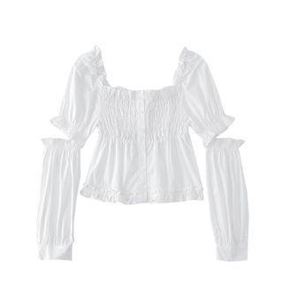 Ruffled Cut-out Blouse