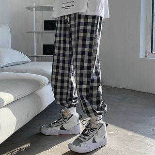 Wide Leg Gingham Pants