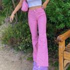 Leopard Print Boot-cut Jeans