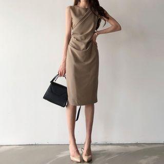 Ruched Sleeveless Sheath Dress
