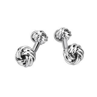 Fashion Elegant Tribe Chinese Knot Twist Cufflinks Silver - One Size