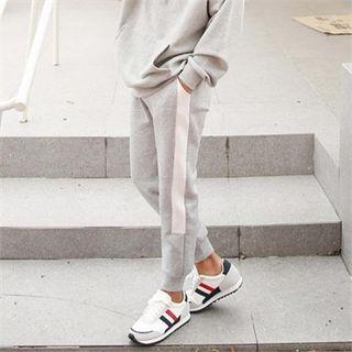 Contrast-trim Neoprene Sweatpants In 2 Lengths